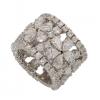Band ring with diamonds floral design - photo 1
