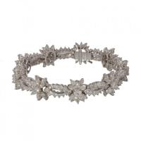 Bracciale vintage anni 60 in platino e diamanti taglio brillante marquise e goccie