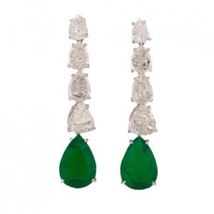 Emerald earrings drops