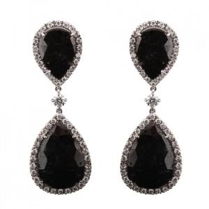 Diamond earrings blacks and whites