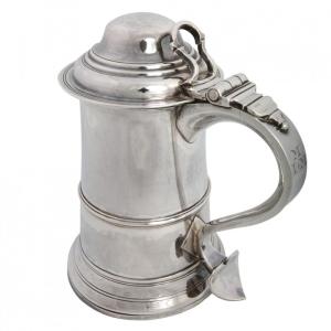 Antico Tankard in argento inglese Giorgio III